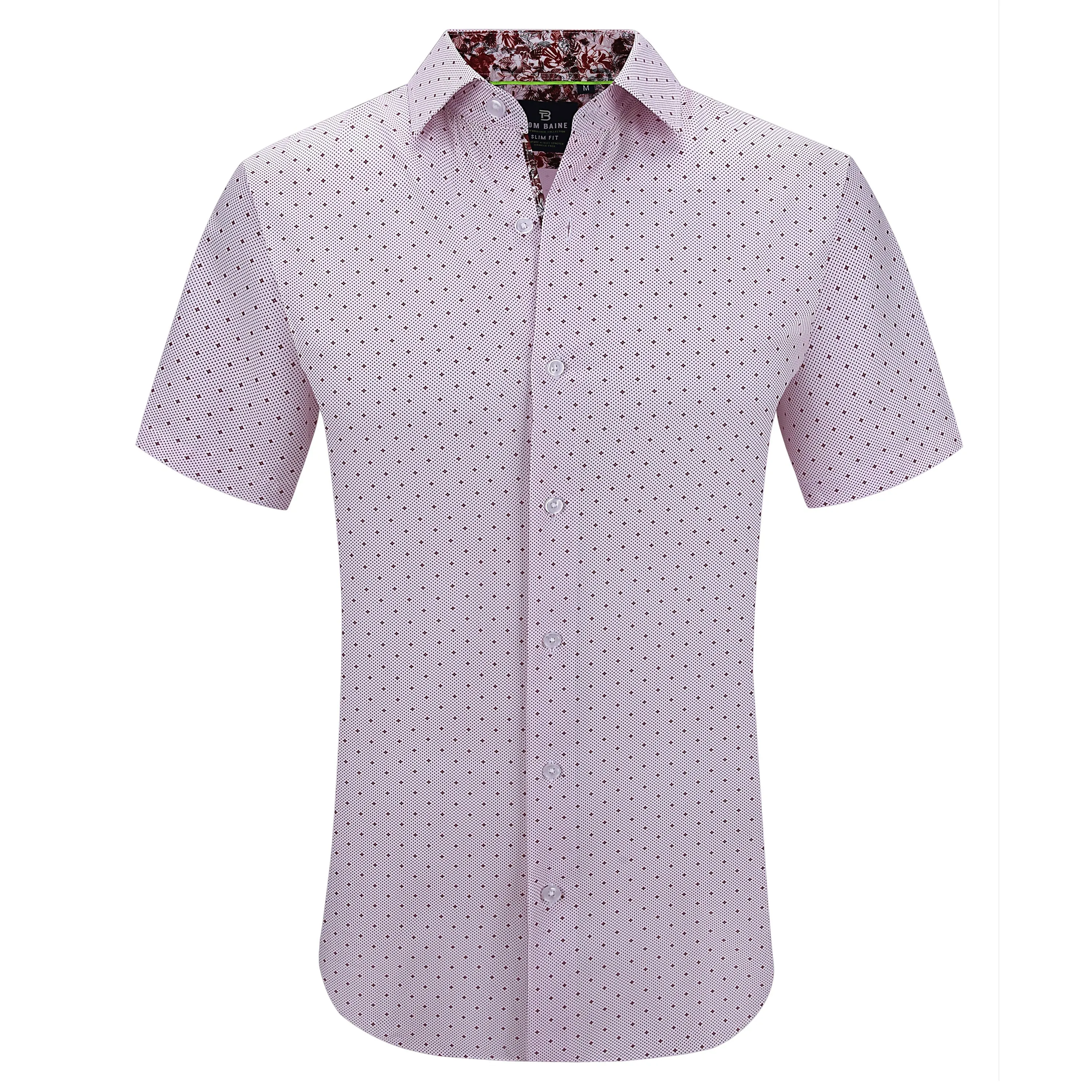 Tom Baine Slim Fit Short Sleeve Performance Stretch Button Down