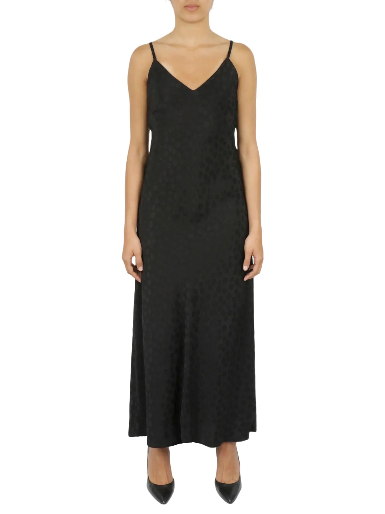Tonal Patterned Charmeuse Dress