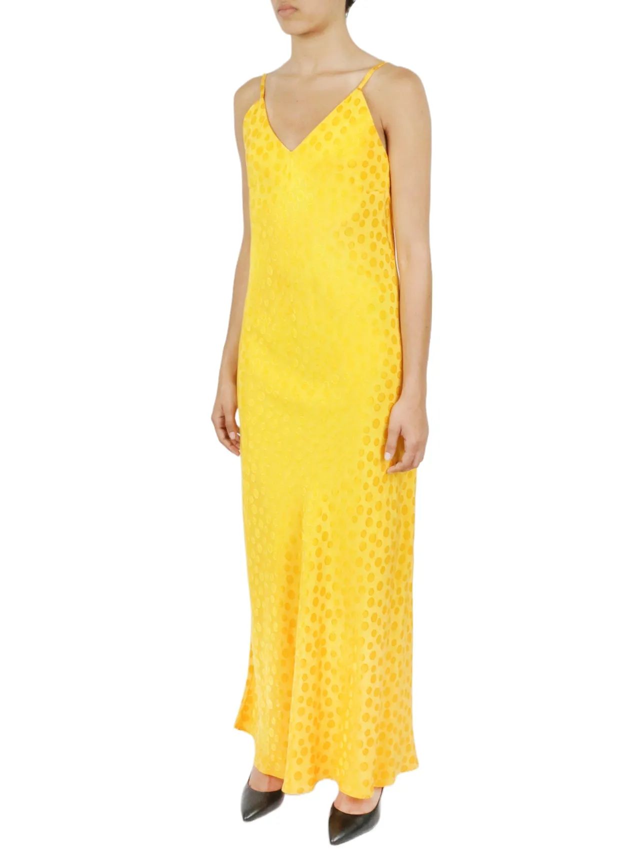 Tonal Patterned Charmeuse Dress