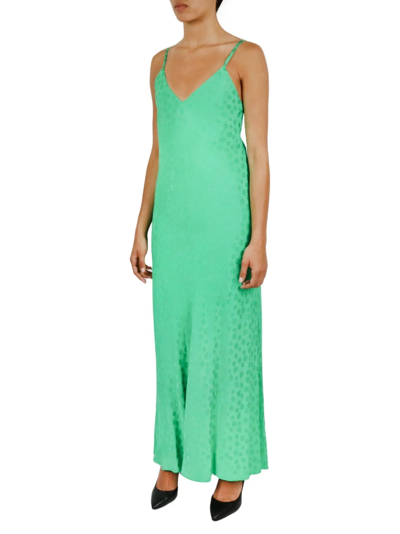 Tonal Patterned Charmeuse Dress