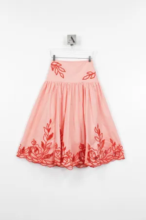 trailing peonies tilda skirt
