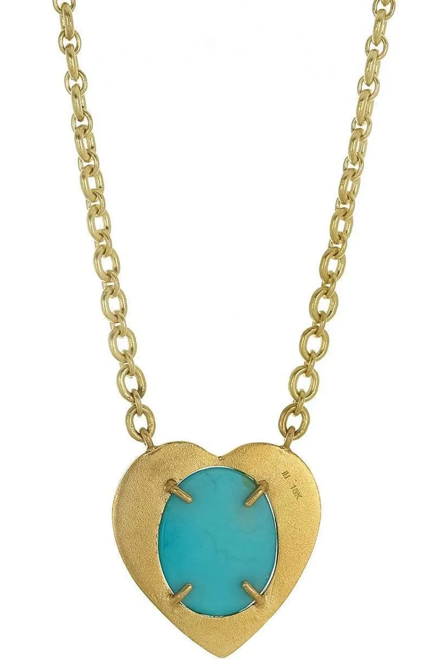 Turquoise and Diamond Heart Necklace