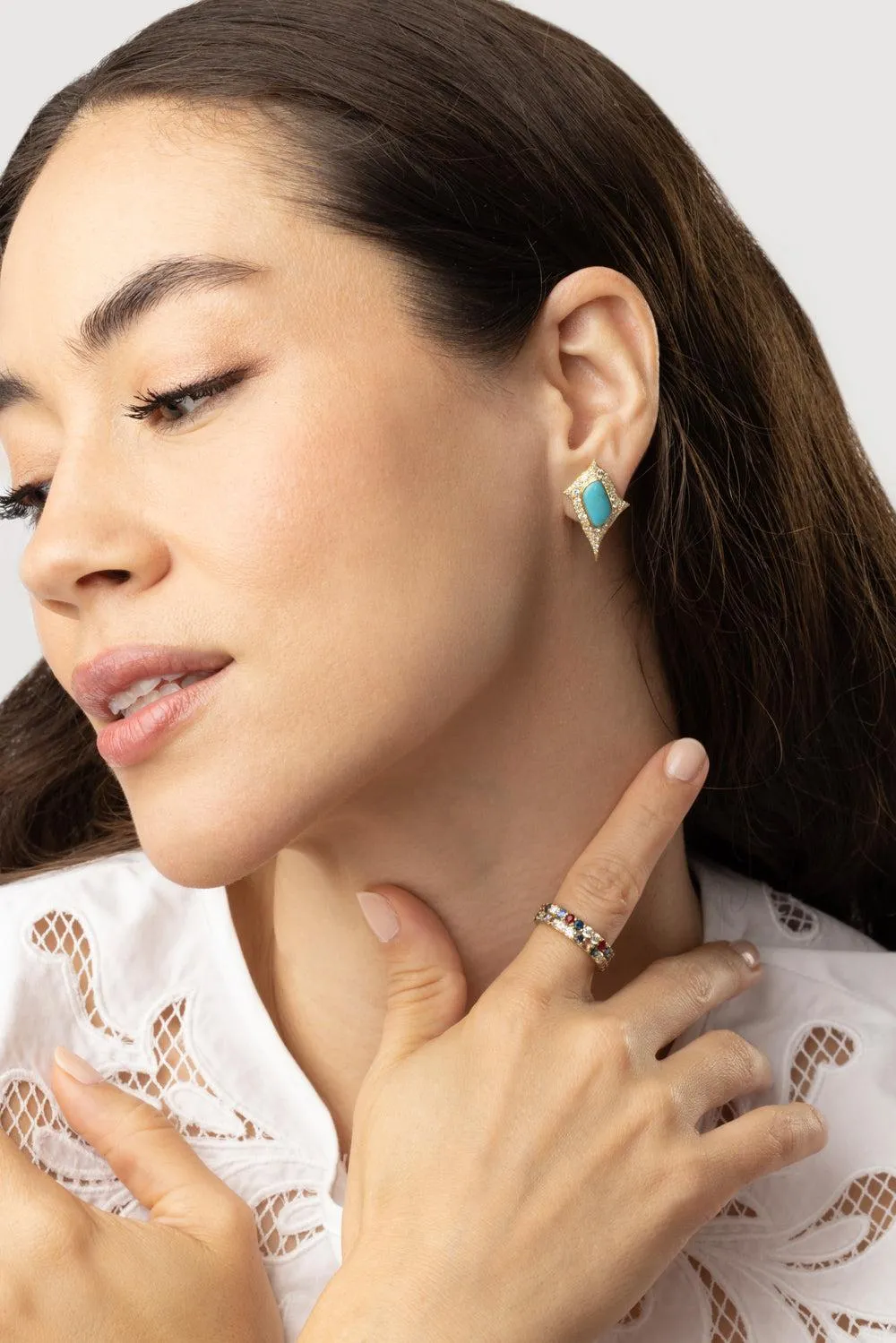 Turquoise  Diamond Earrings