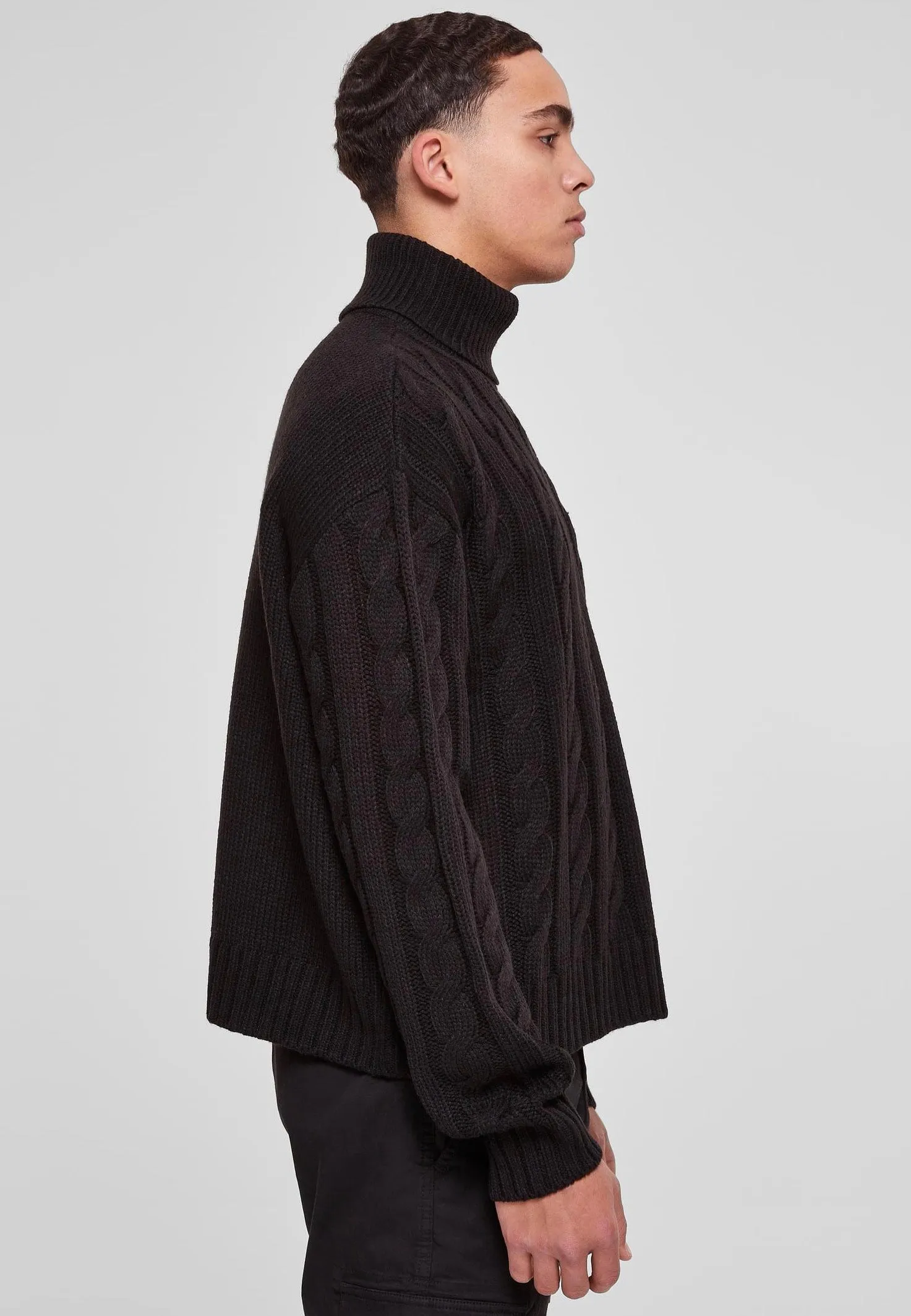 Urban Classics - Boxy Roll Neck Black - Pullover