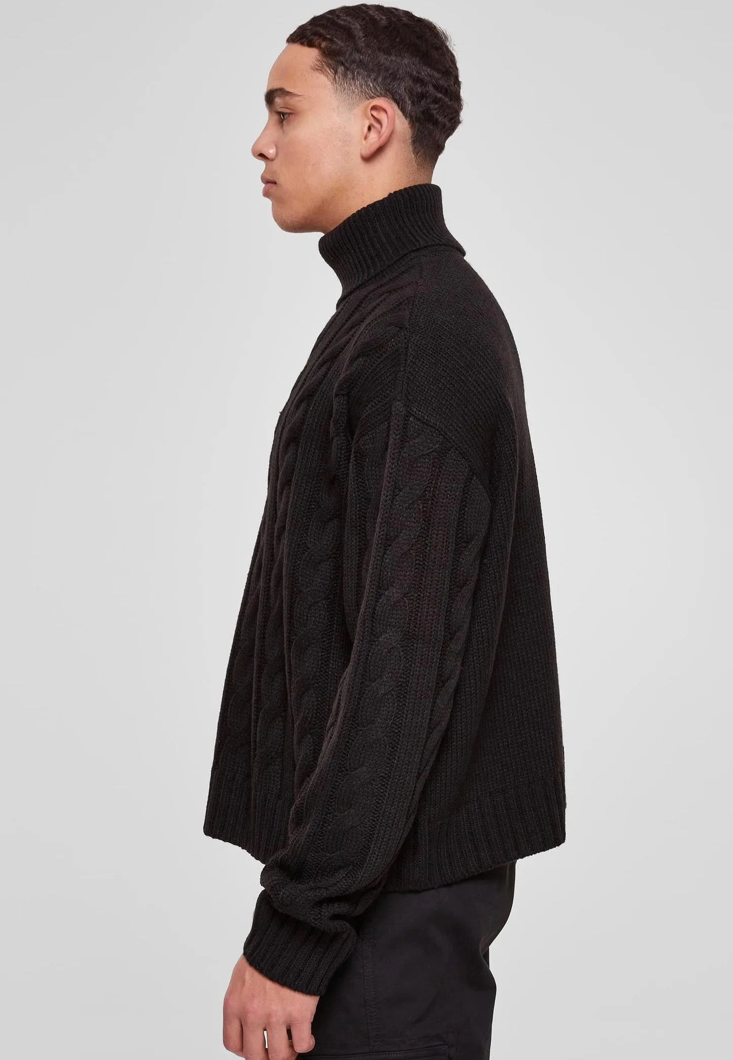 Urban Classics - Boxy Roll Neck Black - Pullover