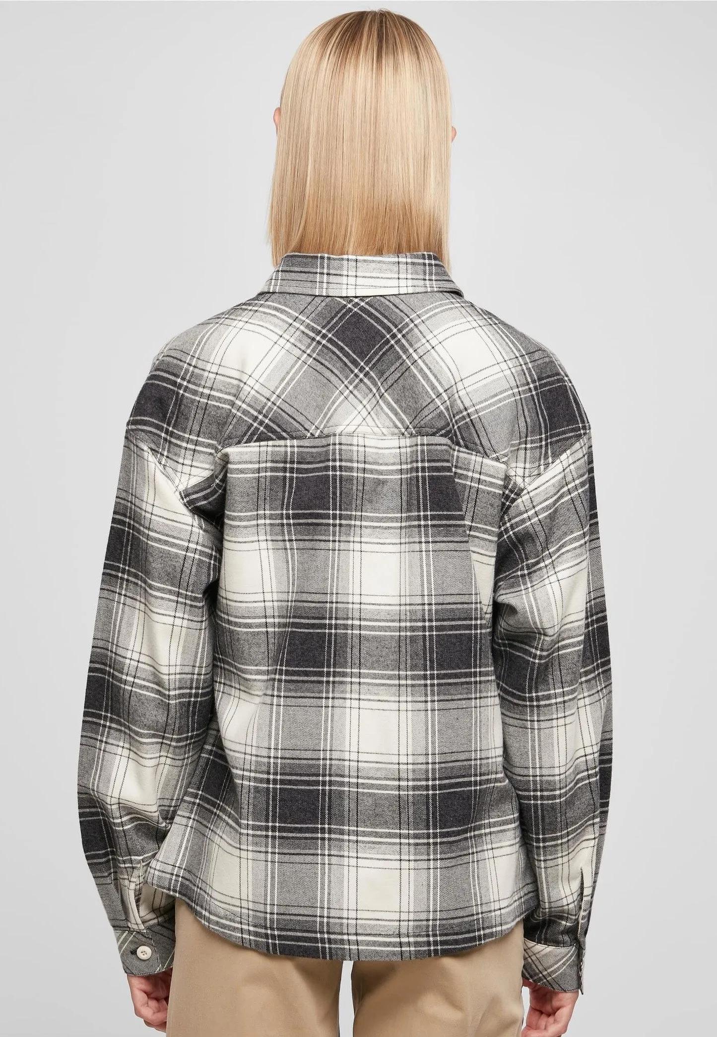 Urban Classics - Ladies Oversized Check Whitesand/Black - Shirt