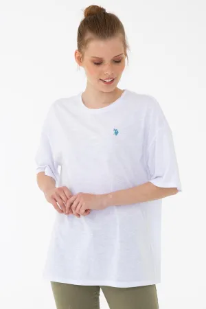 US Polo Assn. Crew Neck T-Shirt Blue Logo - Women
