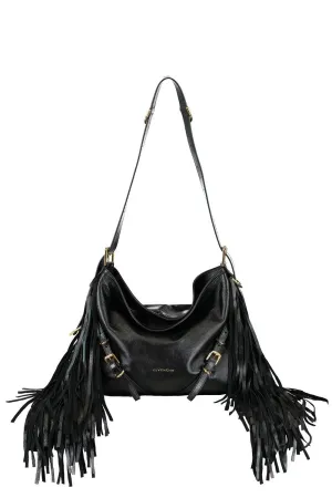 Voyou Medium Bag - Black Fringe
