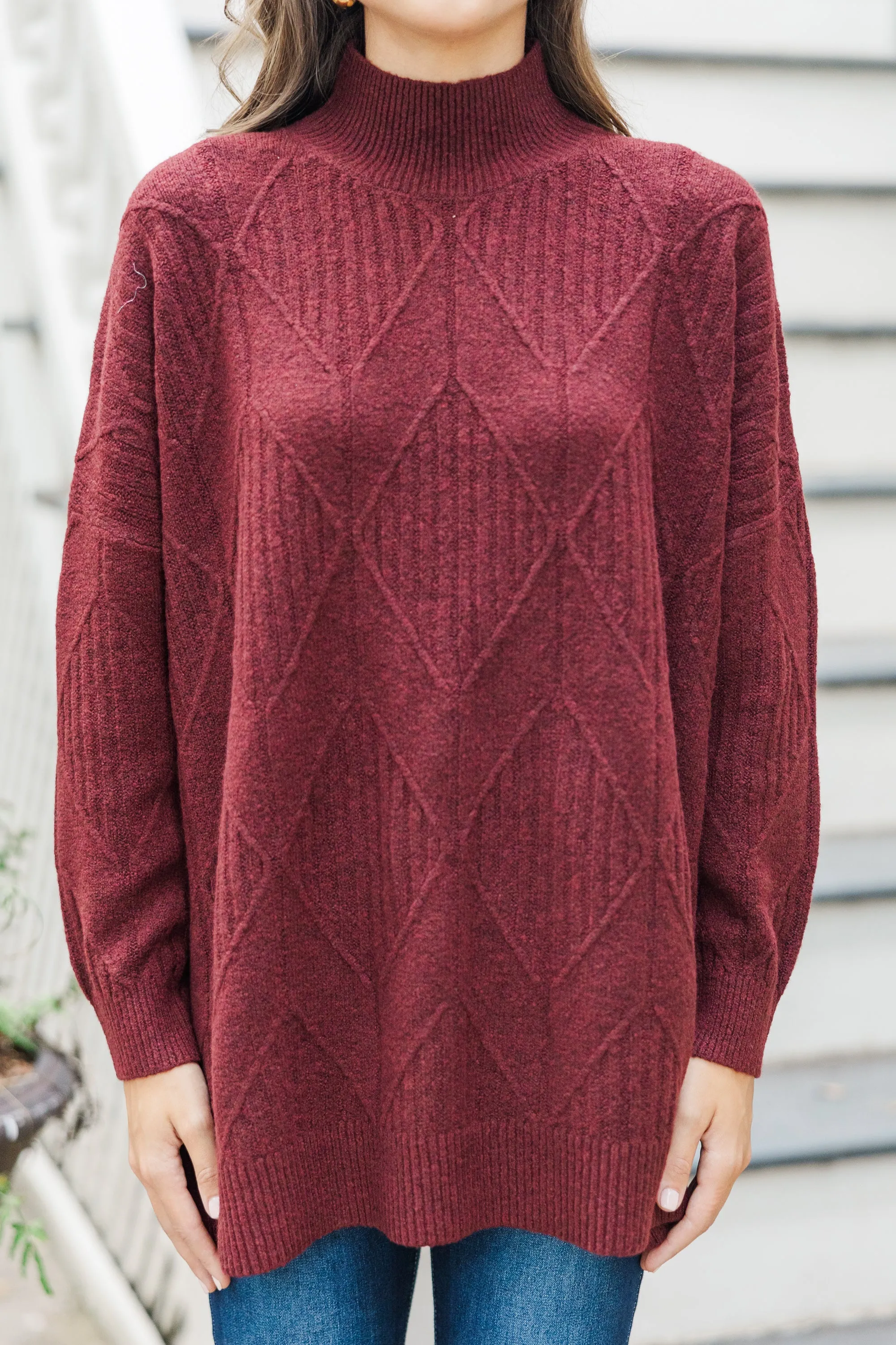 Walk The Walk Burgundy Sweater