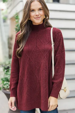 Walk The Walk Burgundy Sweater