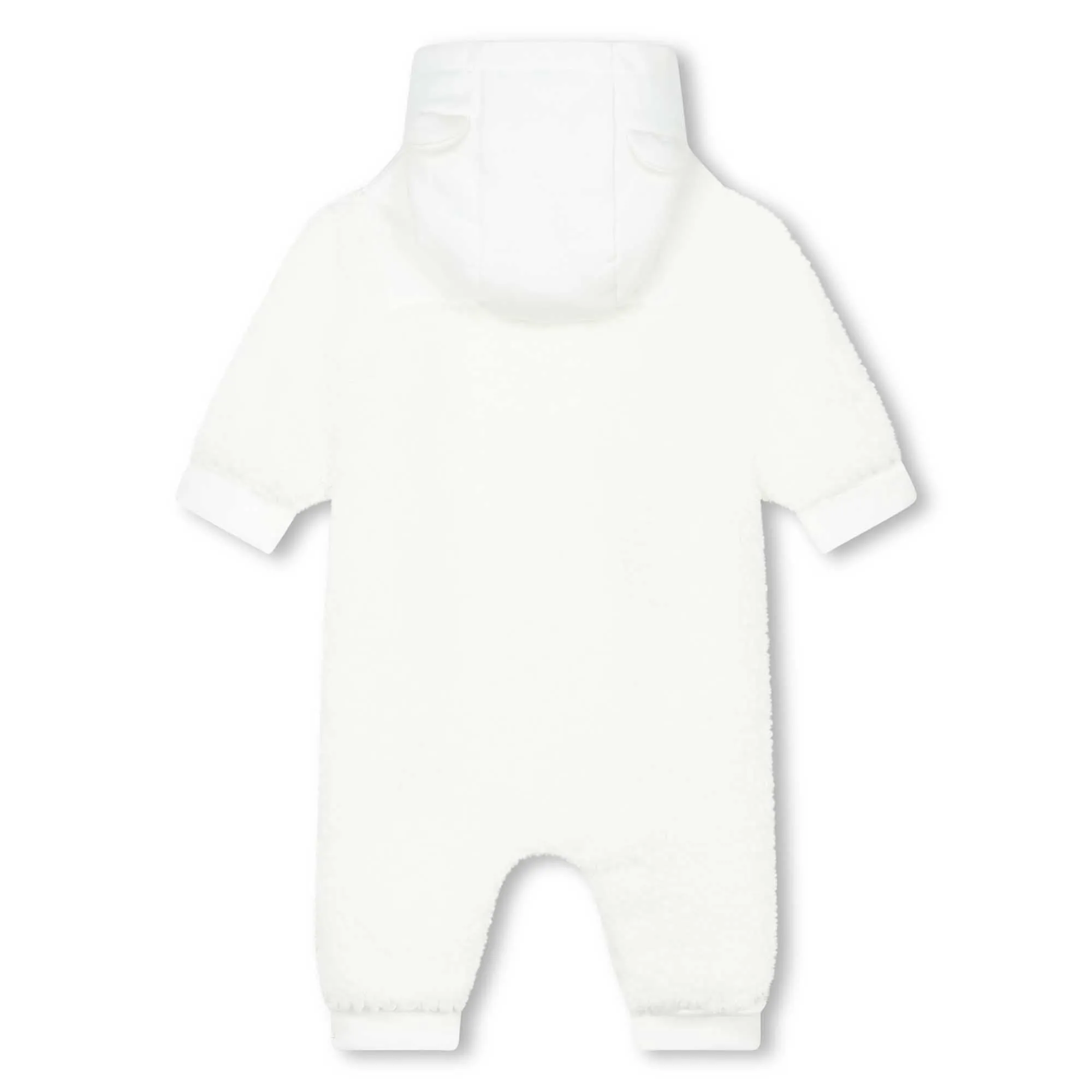 White Teddy Fleece Hooded Pramsuit