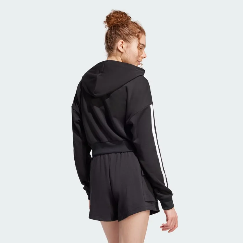 Women's adidas Essentials 3-Stripes French Terry Crop Hoodie
