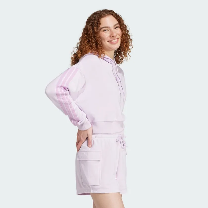 Women's adidas Essentials 3-Stripes French Terry Crop Hoodie