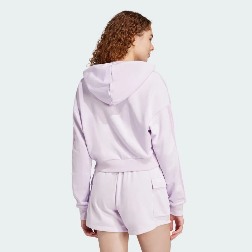 Women's adidas Essentials 3-Stripes French Terry Crop Hoodie