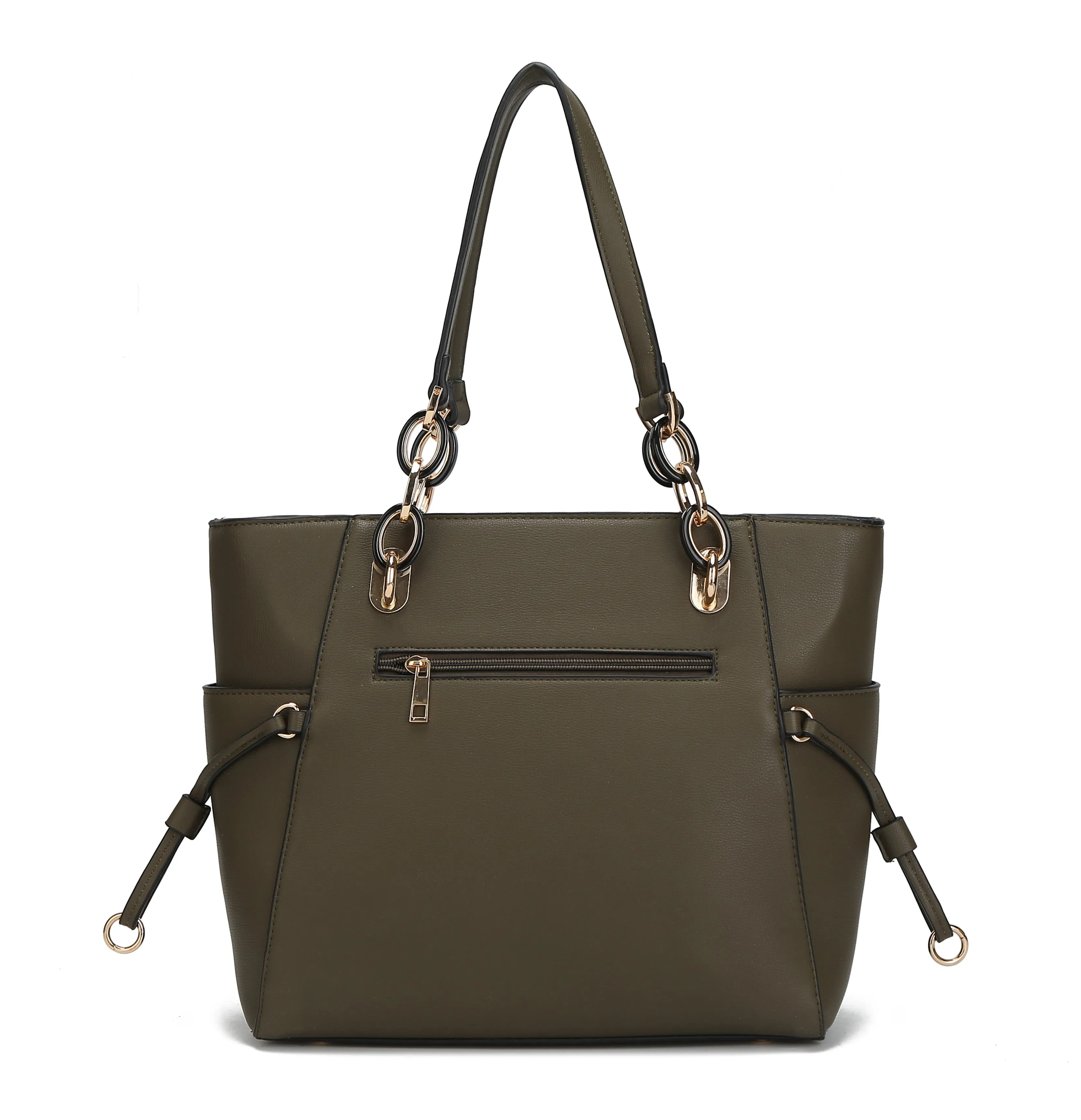 Yale Vegan Leather Tote Handbag with Wallet- 2 Psc