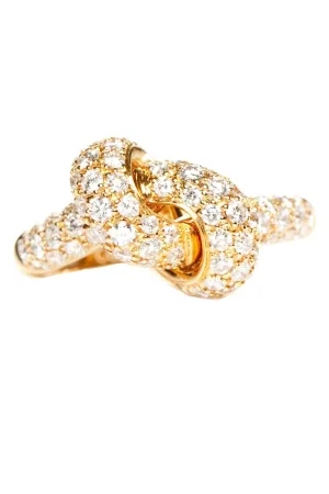 Yellow Gold Diamond Love Knot Ring