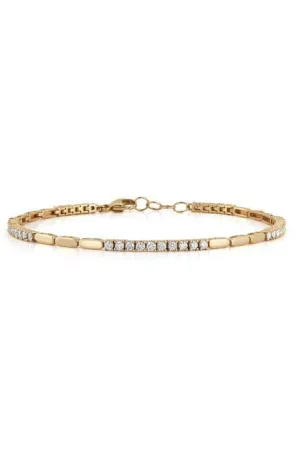 Yellow Gold Melody Eden Gold Bar Tennis Bracelet