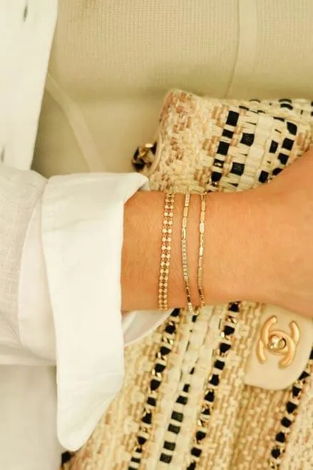 Yellow Gold Melody Eden Gold Bar Tennis Bracelet