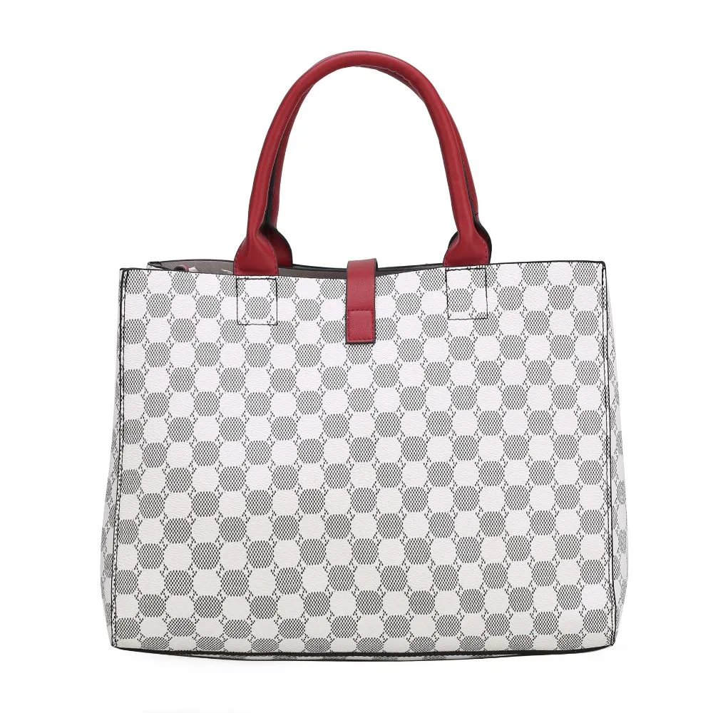 Yuliana Circular Print Satchel Bag with Wallet - 2 pieces