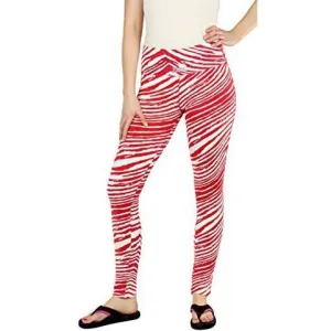 Zubaz MLB Baseball Women's Cincinnati Reds Team Color Tiger Print Leggings Pants